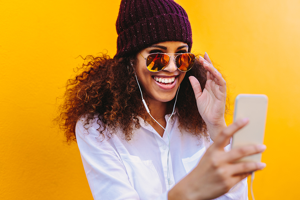 Woman using mobile phone
