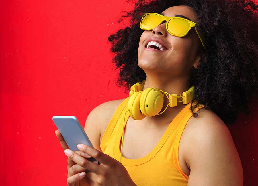 Woman using mobile phone